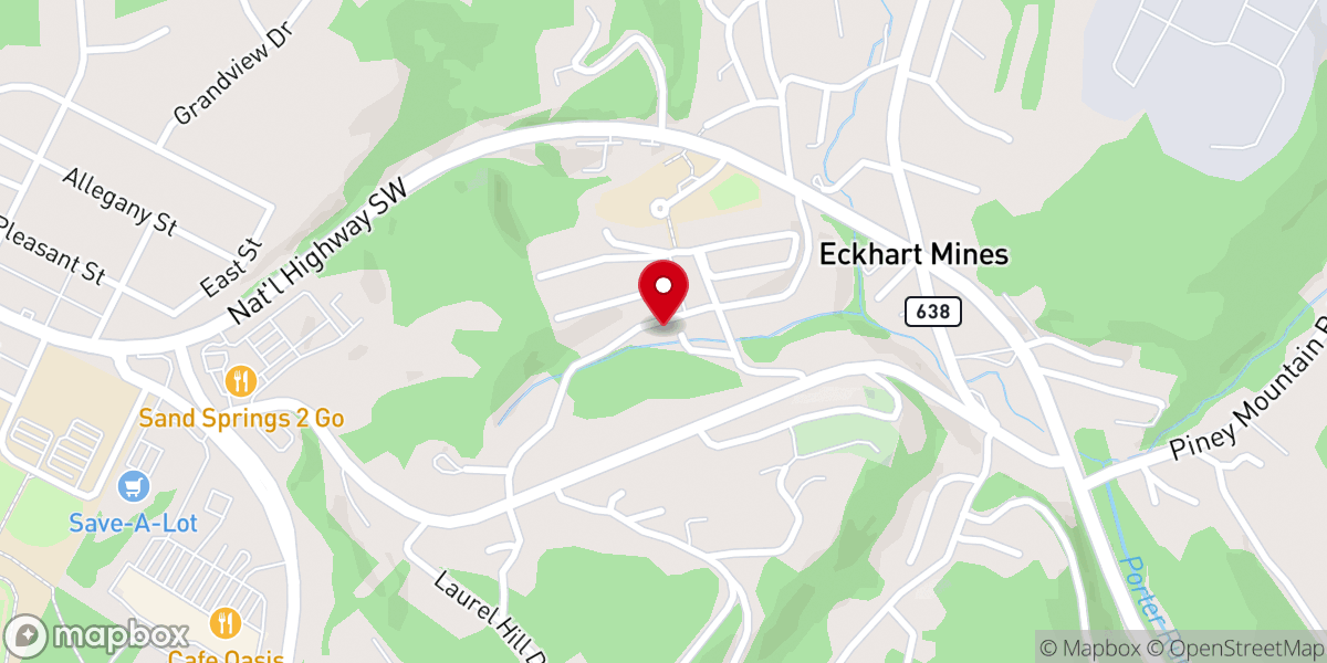 Map showing location of Eckhart Mines