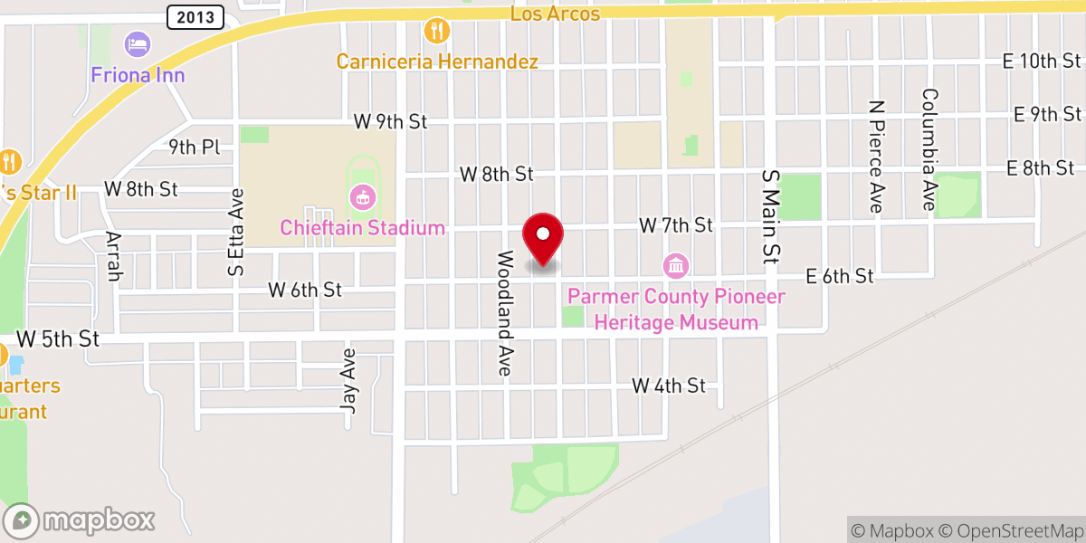 Map showing location of Sixth Street Church of Christ