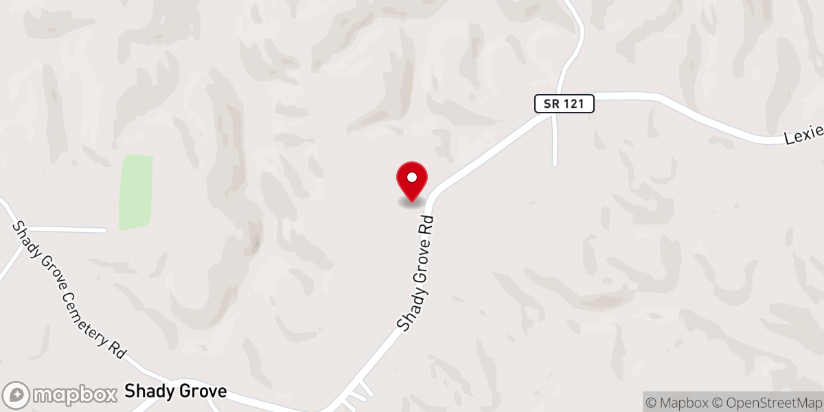 Map showing location of Oak Grove Missionary Baptist Church