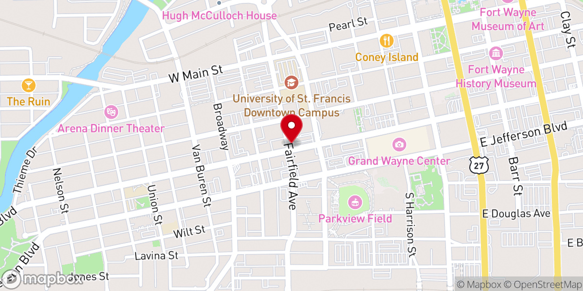 Map showing location of Former Location of Saint Paul Catholic Church