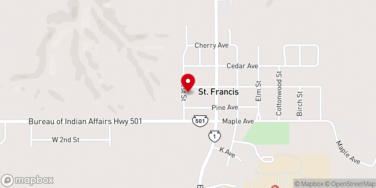 Map showing location of St. Francis Holiness Chapel
