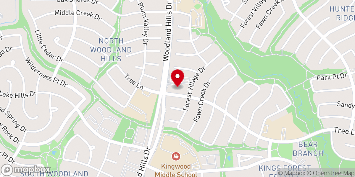 Map showing location of Kingwood First Baptist Church