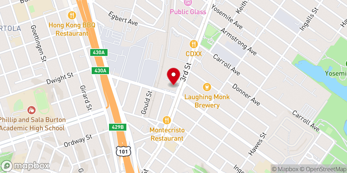 Map showing location of Cornerstone Missionary Baptist