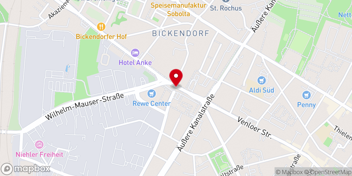 Map showing location of Rochuskapelle