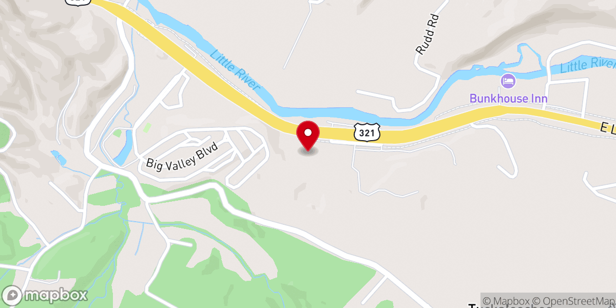 Map showing location of Cades Cove Cellars