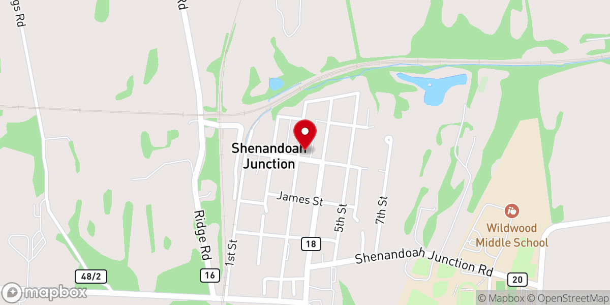 Map showing location of Williams Memorial United Methodist Church