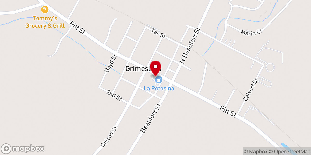 Map showing location of Town of Grimesland