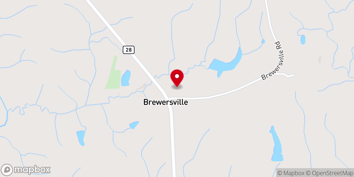 Map showing location of Brewersville Church