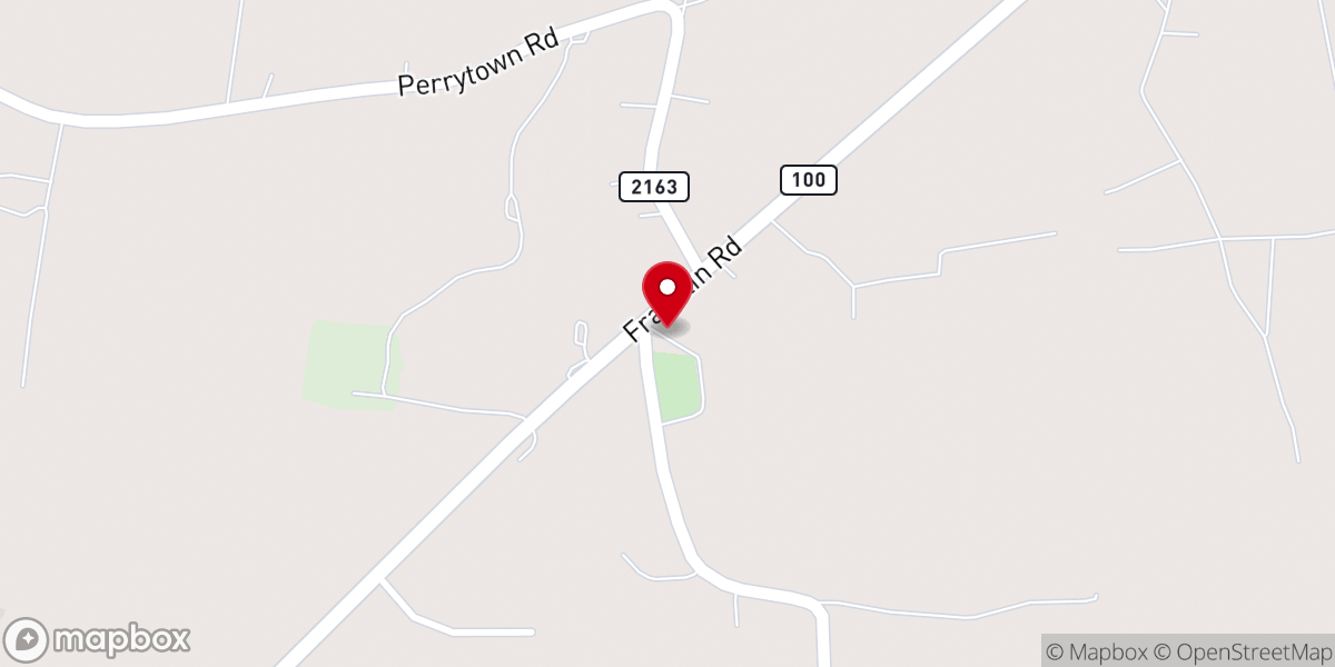 Map showing location of Walkers Chapel United Methodist
