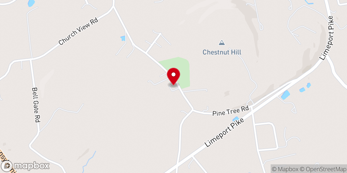Map showing location of Chestnut Hill Church UCC