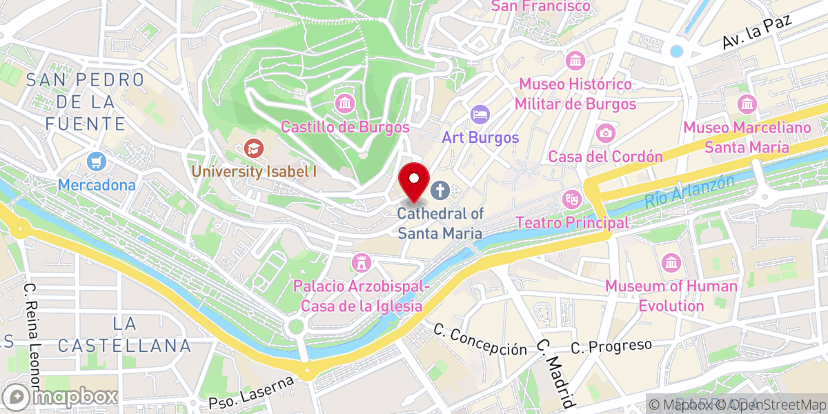 Map showing location of Fuente de Santa María