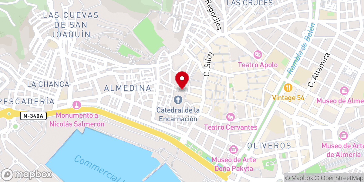 Map showing location of Plaza de la Catedral