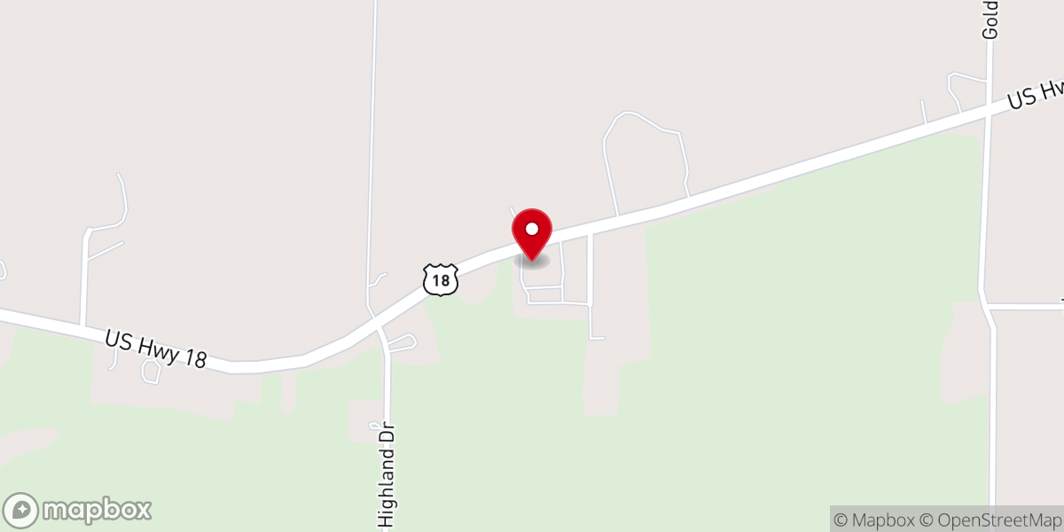 Map showing location of St. John's Lutheran Church - LCMS Sullivan, WI