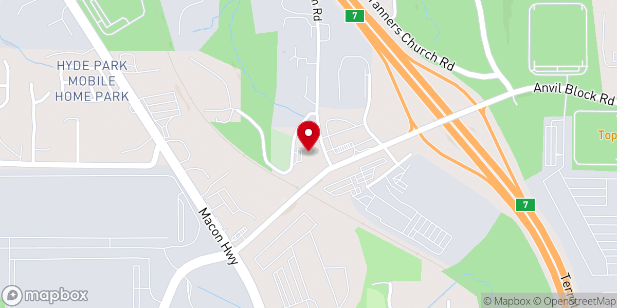 Map showing location of Tanners Baptist Church