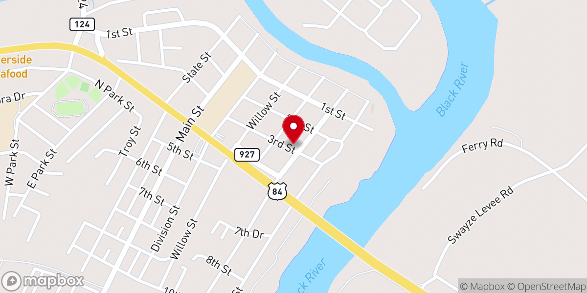 Map showing location of Catahoula Parish Health Unit