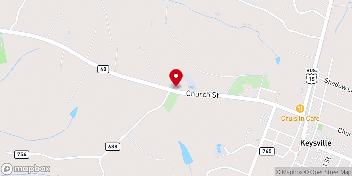 Map showing location of Mount Ellis Baptist Church