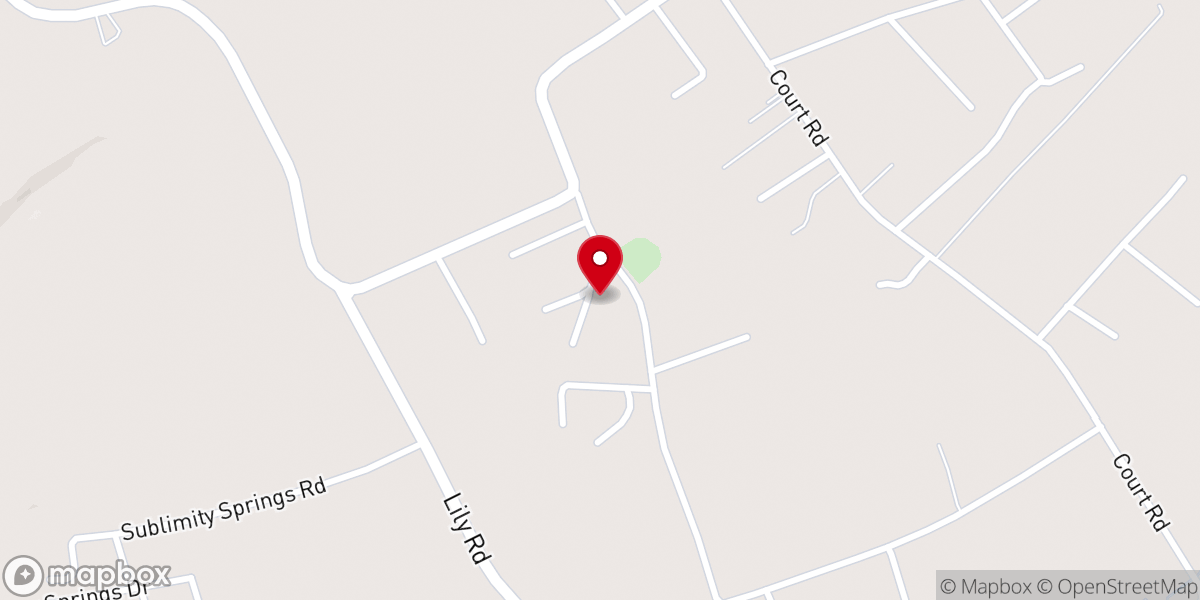 Map showing location of Old Union Holiness Church
