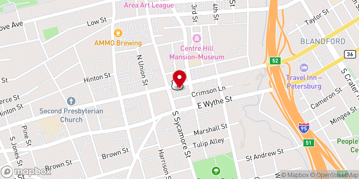 Map showing location of Washington Street UMC