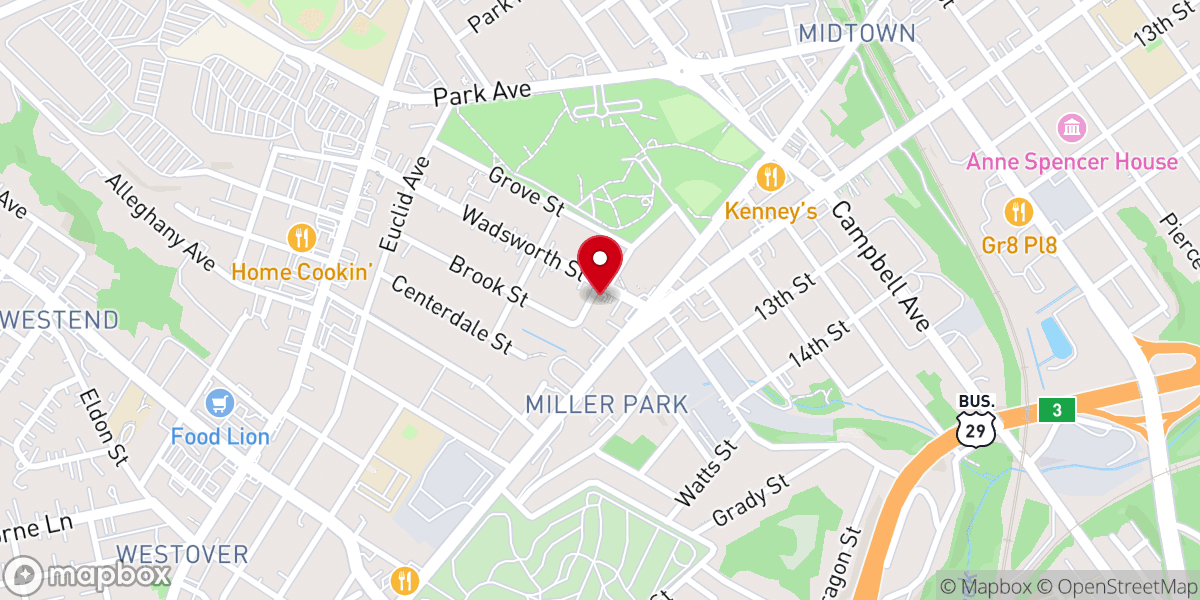 Map showing location of Good News Baptist Church