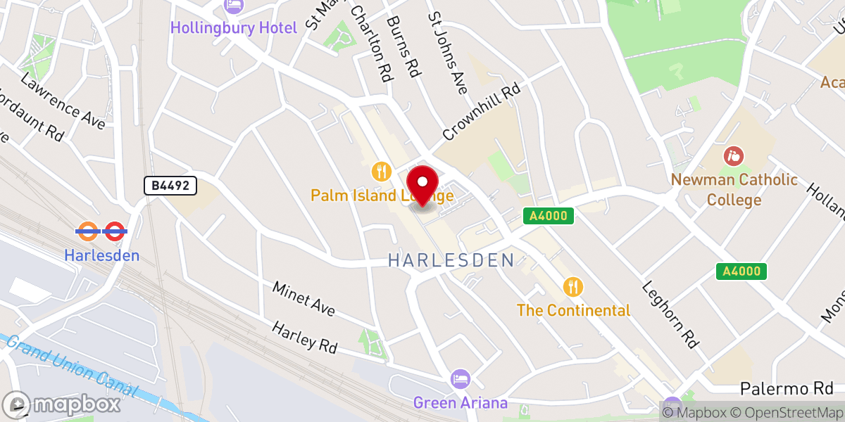 Map showing location of Pentecostal Church