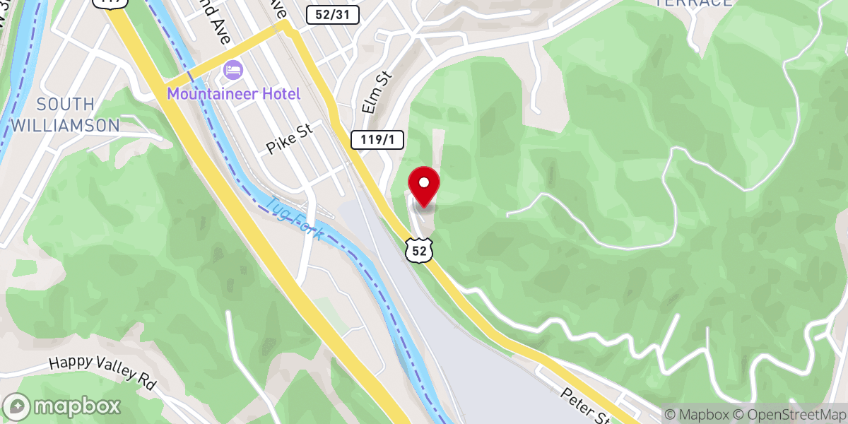 Map showing location of Williamson Church of God