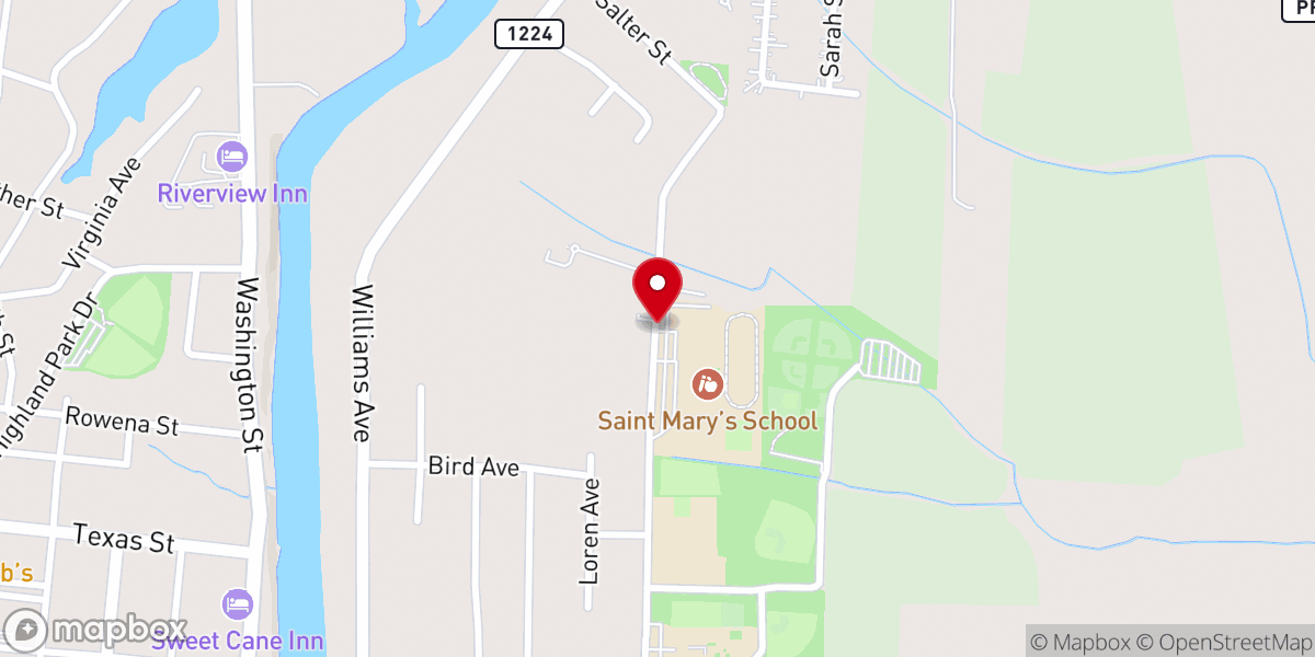Map showing location of Knights of Columbus