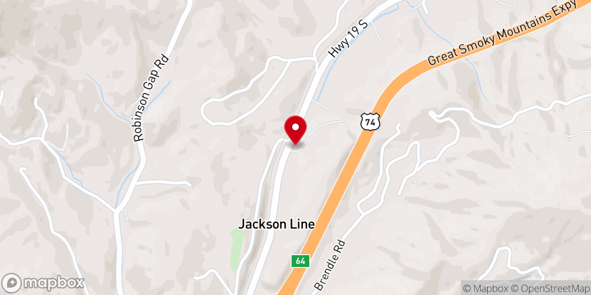 Map showing location of Jackson Line Baptist Church