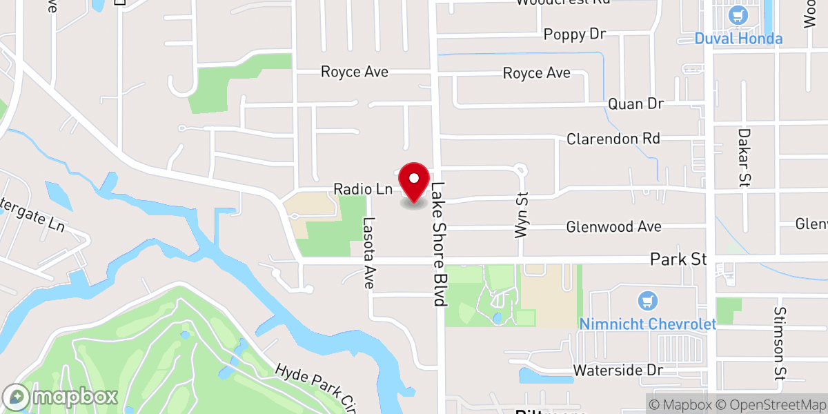 Map showing location of Park Lane Baptist Church