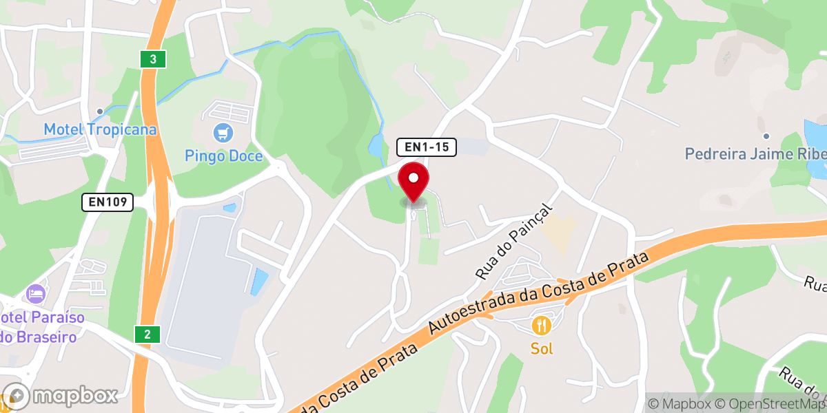 Map showing location of Igreja Paroquial de Vilar do Paraíso