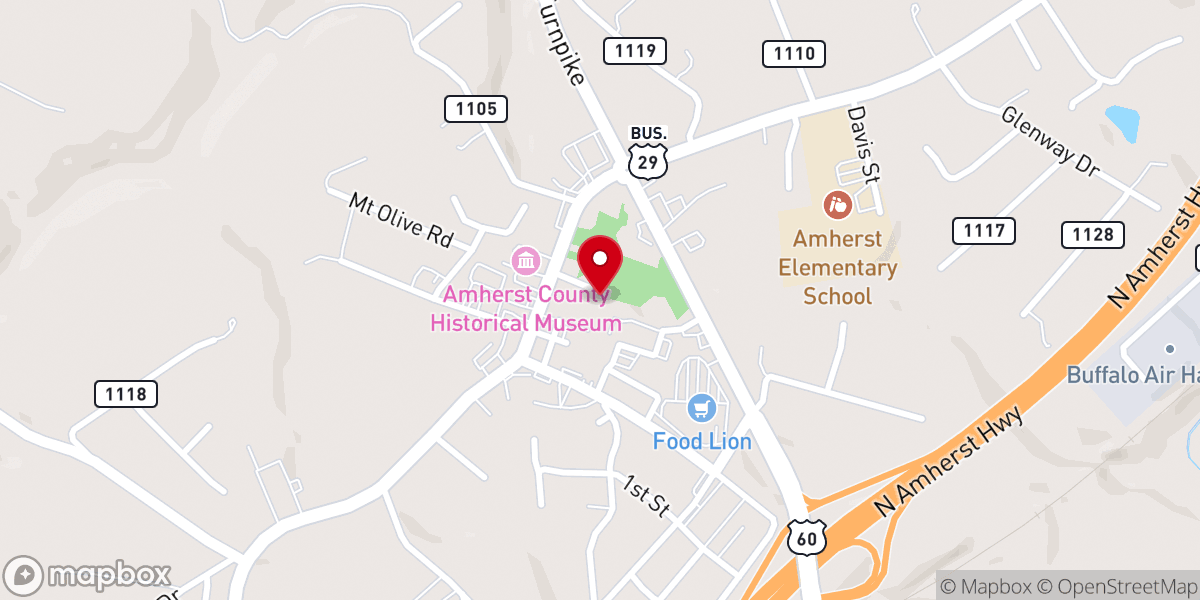 Map showing location of Morning Star Baptist Church