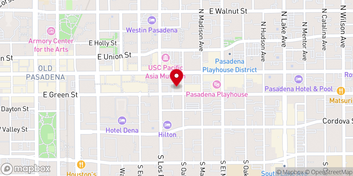 Map showing location of Pasadena Methodist Foundation