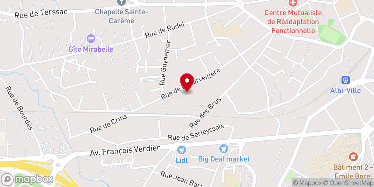 Map showing location of Église Baptiste d'Albi