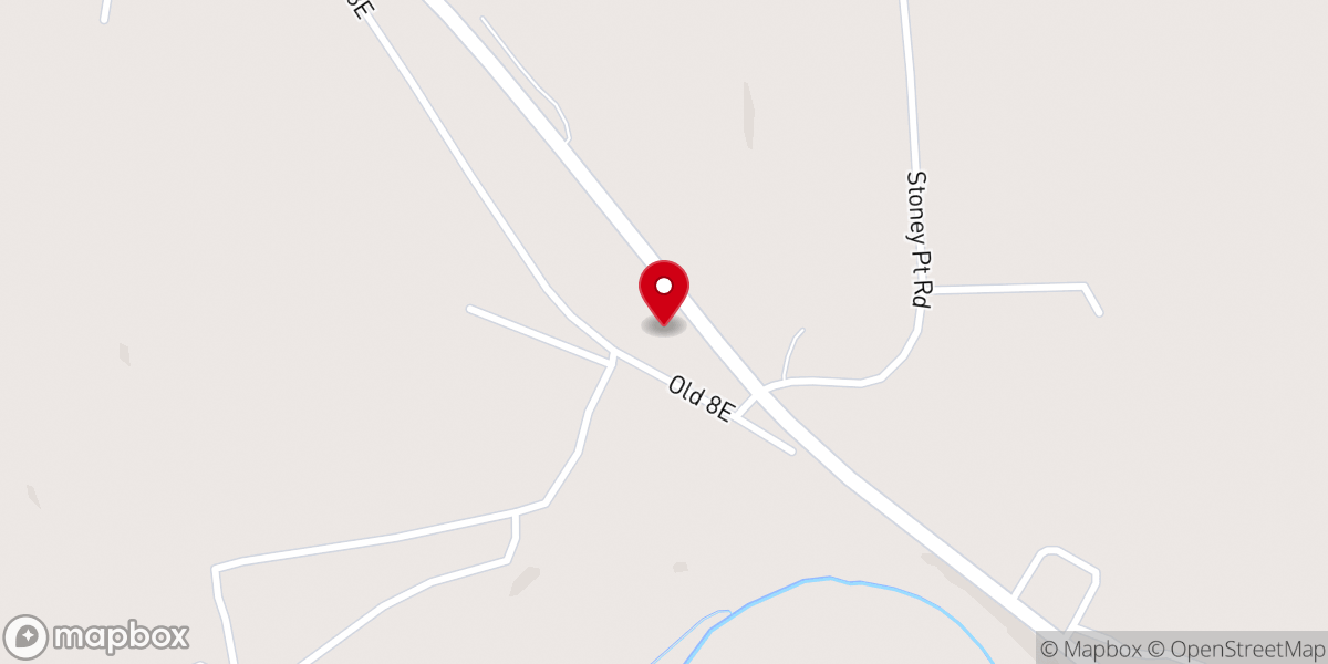 Map showing location of Stony Point Missionary Baptist Church