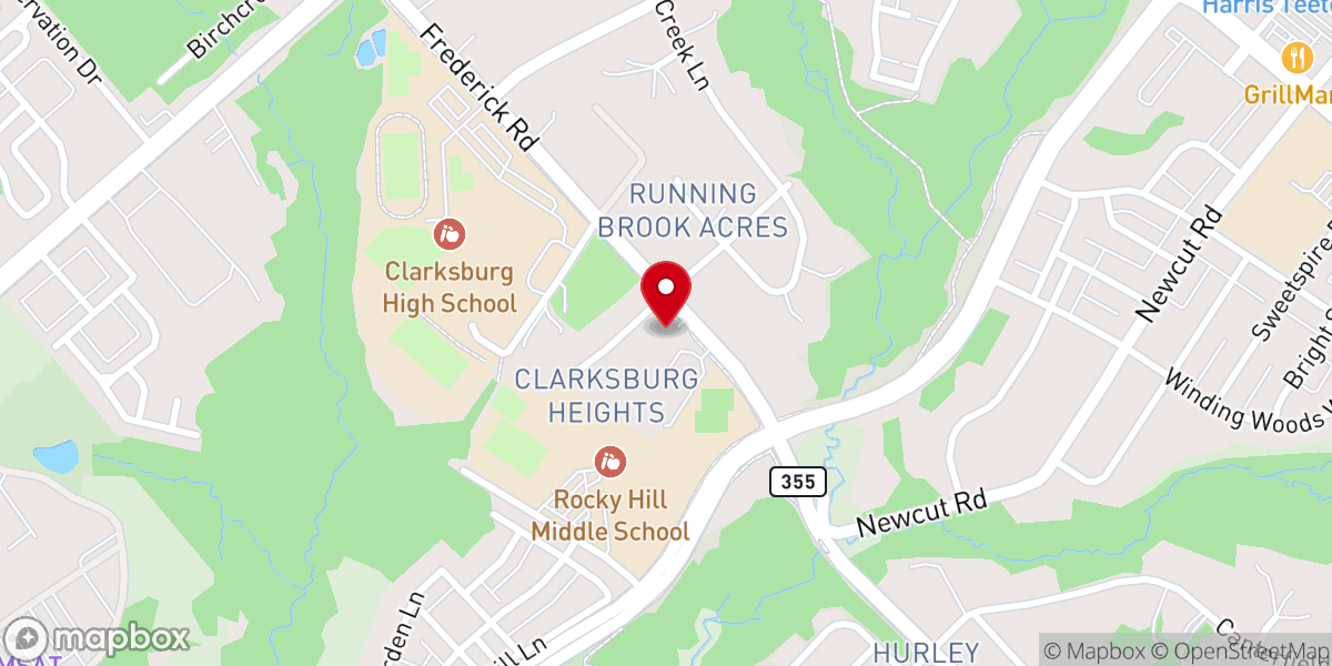 Map showing location of Community of Faith United Methodist Church