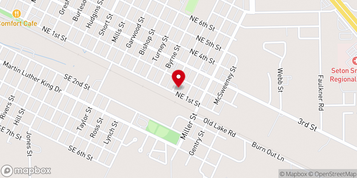 Map showing location of WJ Nixon Masonic Lodge 421