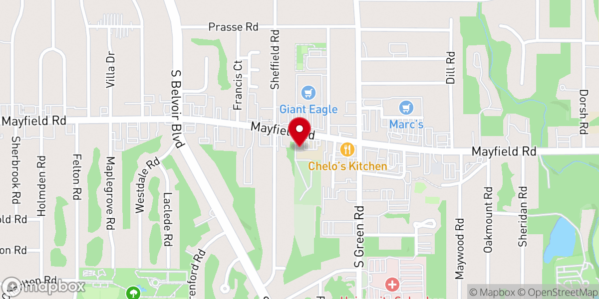 Map showing location of Saint John Lutheran Church