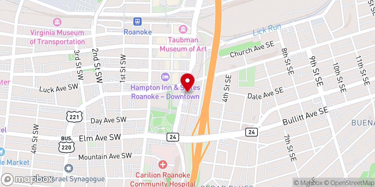 Map showing location of Elmwood Parking Garage