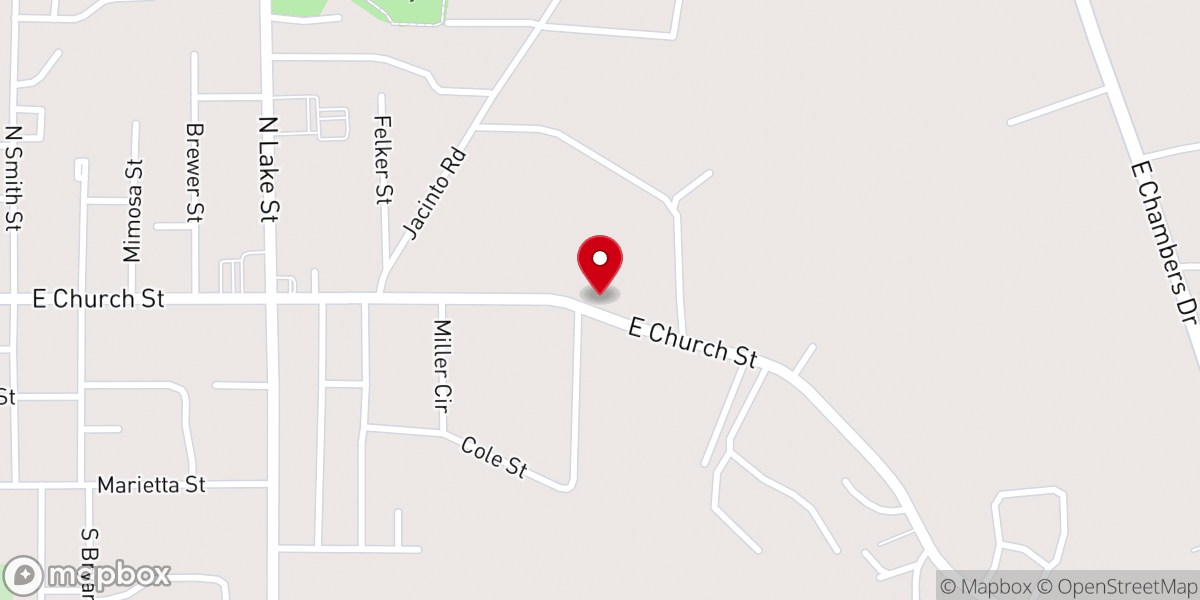 Map showing location of Reaching Out Family Worship Center