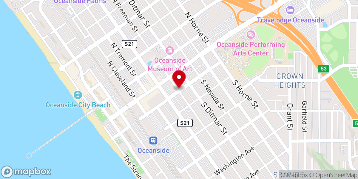 Map showing location of Asamblea Apostólica | Nueva Casa de Alabanza | Oceanside
