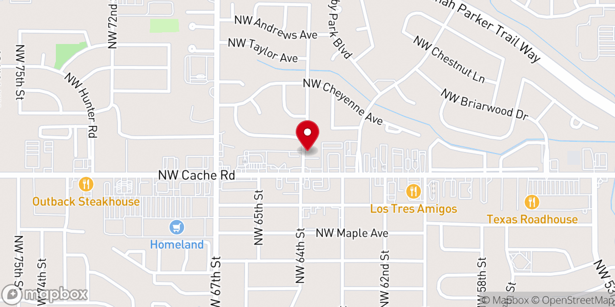 Map showing location of Lawton Jesus Baptist Church
