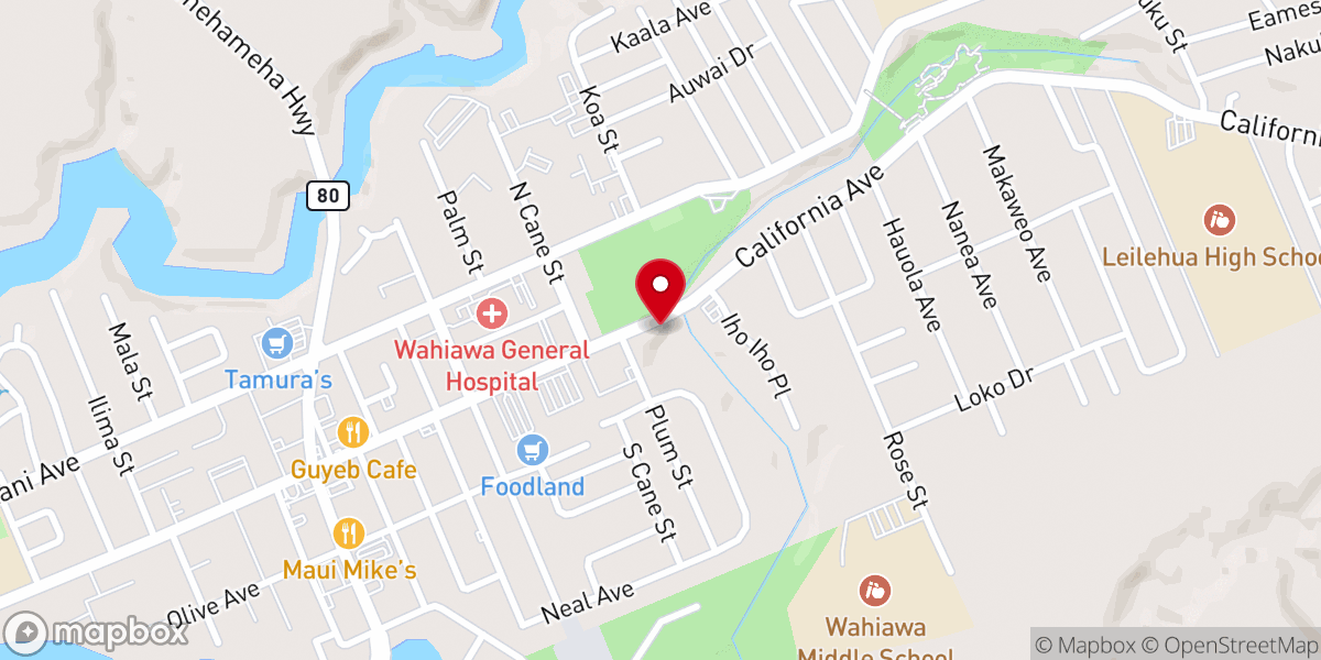Map showing location of Wahiawā Hongwanji Mission