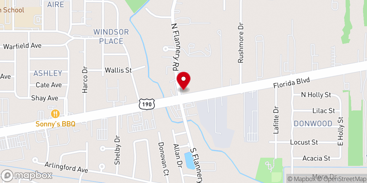 Map showing location of Cajun Seafood Express