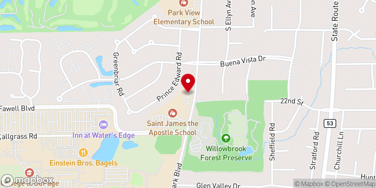 Map showing location of St. James Ministry Center