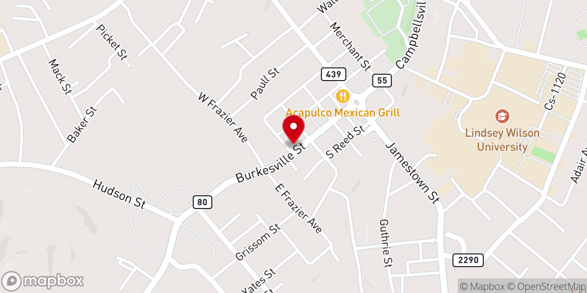Map showing location of Columbia Union Presbyterian Church