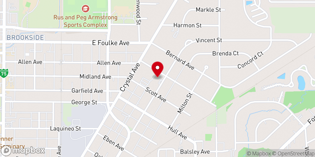 Map showing location of Parkview Church of Christ