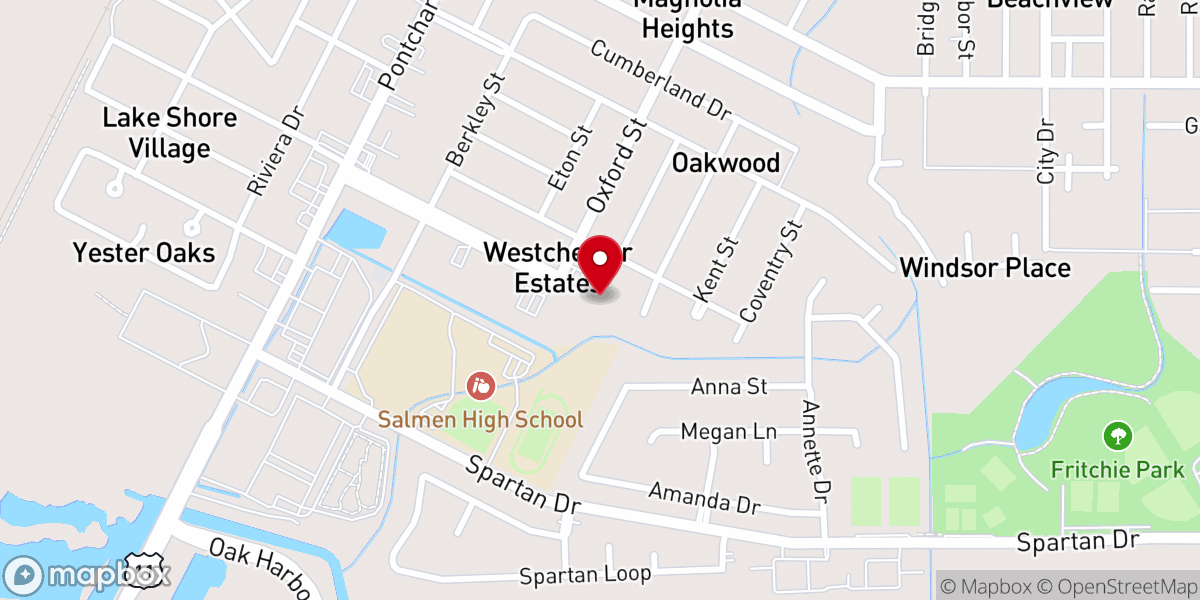 Map showing location of Our Lady of Lourdes Church