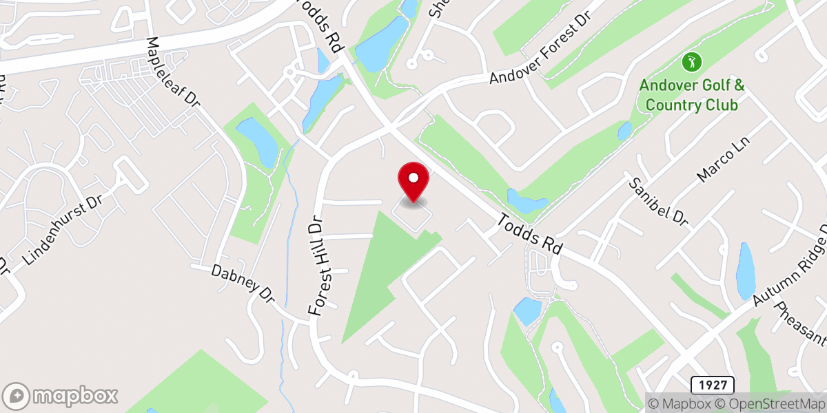 Map showing location of The Baptist Church at Andover