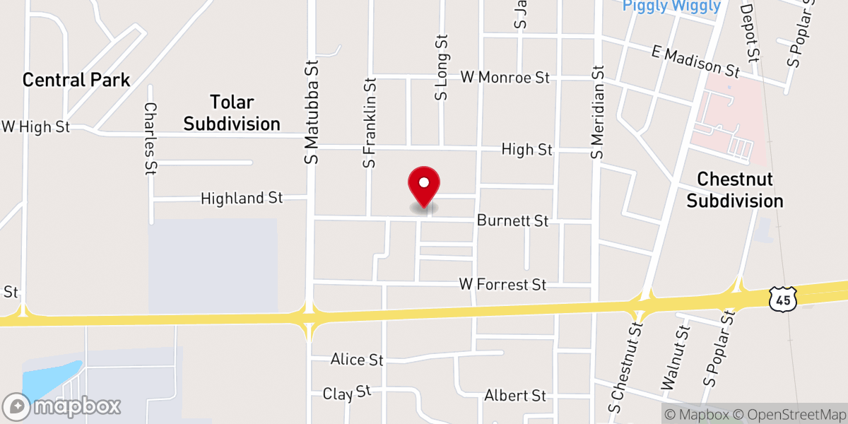 Map showing location of Paines Chapel African Methodist Episcopal Church