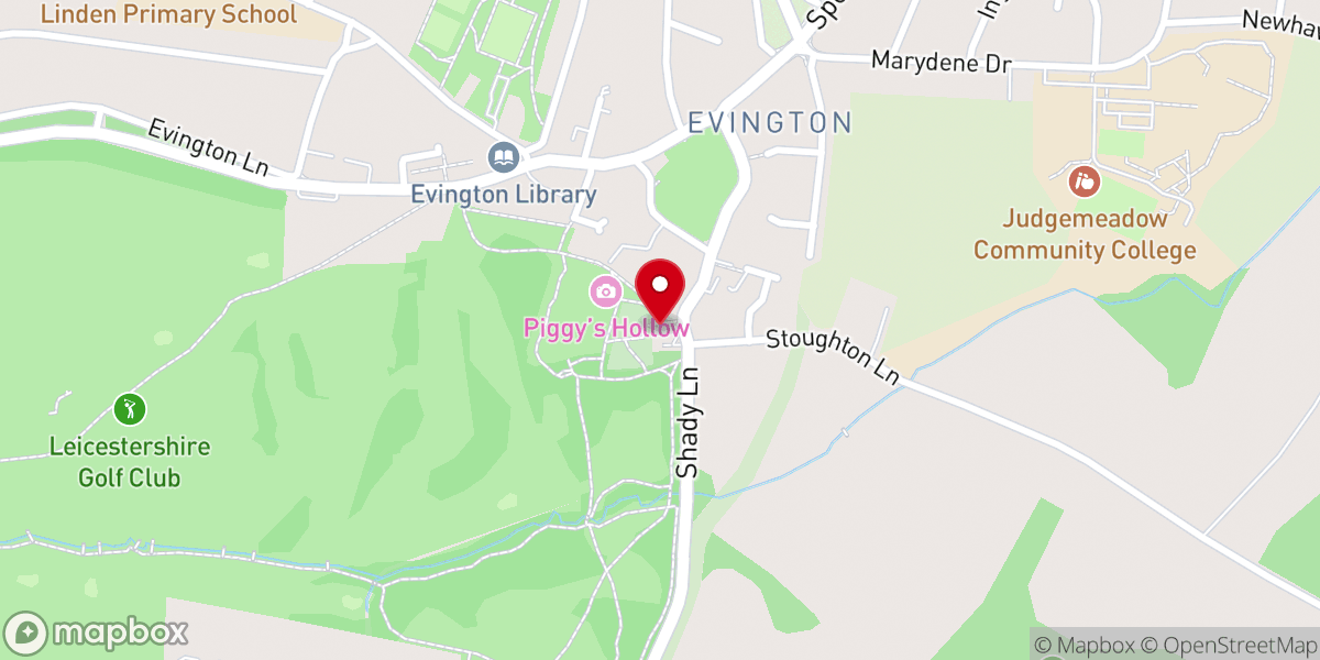 Map showing location of St Denys Church, Evington