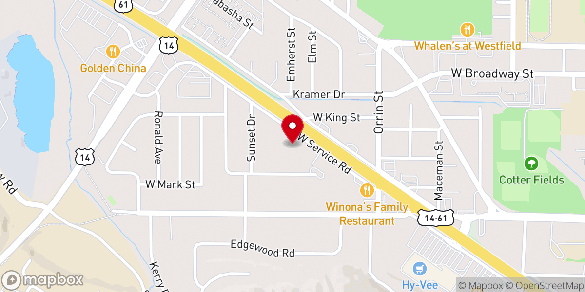 Map showing location of Faith Lutheran Church